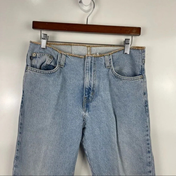 Vintage 90's Express Bleus Light Wash Straight Leg Jeans One Pocket Size 5/6 - Picture 3 of 9
